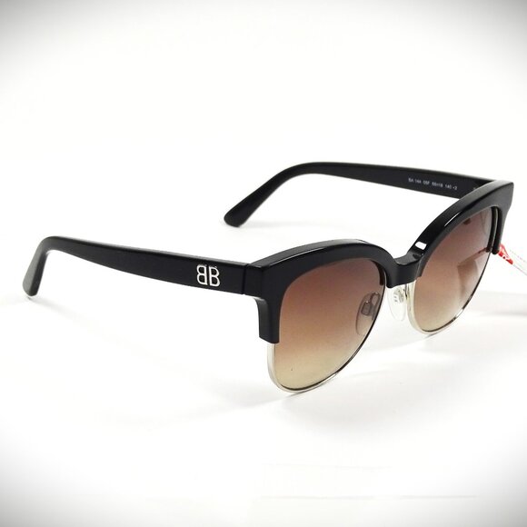 BALENCIAGA BA 144 05F Brown Gradient Lenses Half Rim 55-18--140 Sunglasses - Picture 5 of 8